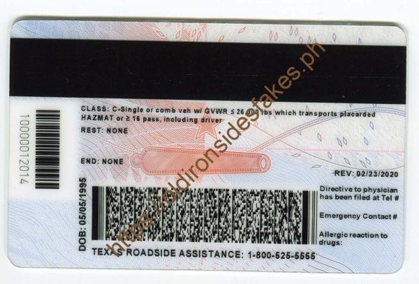 Texas Driver License(New TX O21 2020) - Image 6