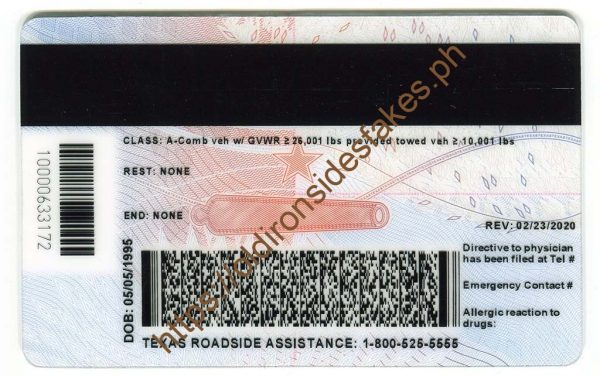 Texas Driver License(New TX O21 CDL 2020) - Image 3